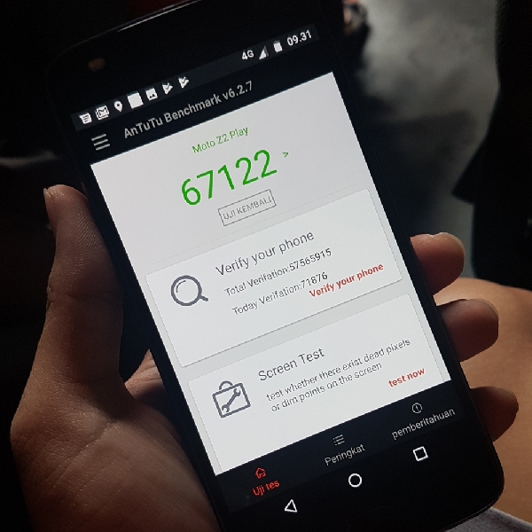 Eksklusif, Uji AnTuTu di Snapdragon 626 di Moto Z2 Play