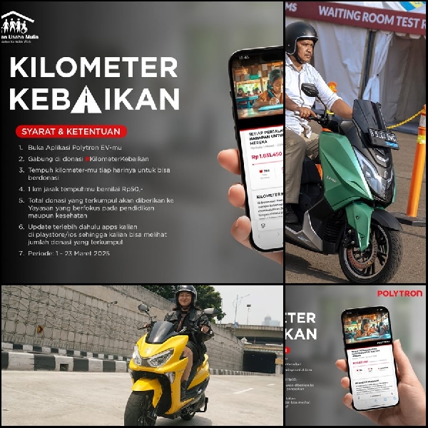 Geber Polytron EV Sambil Bersedekah di Bulan Ramadan, Melalui Program #KilometerKebaikan